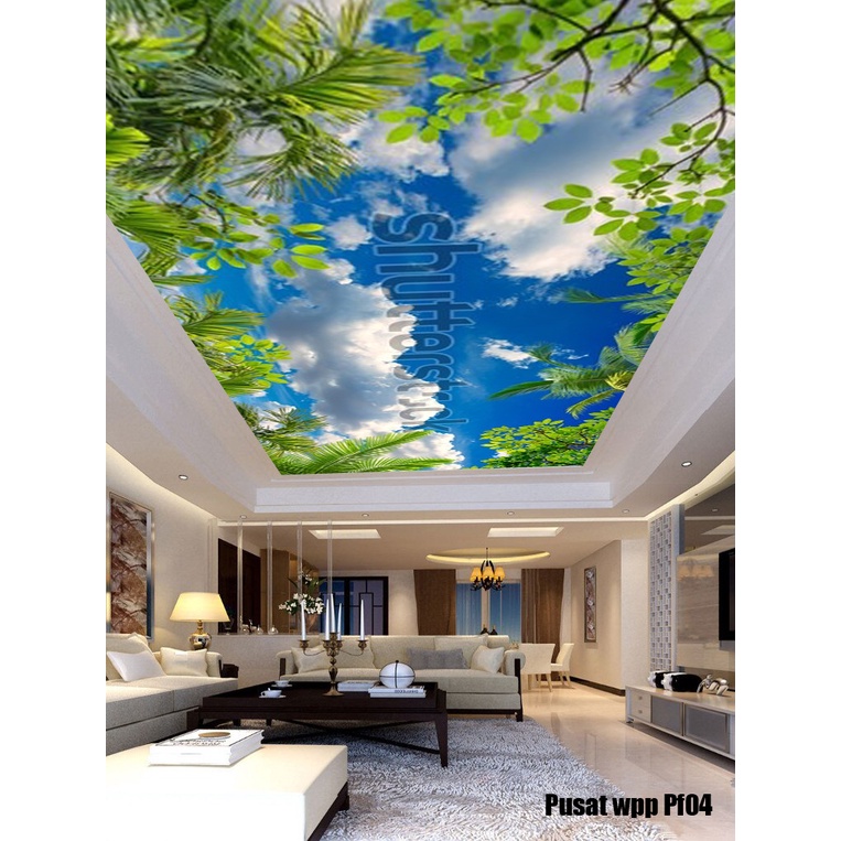 PROMO Wallpaper Sticker Motif LANGIT AWAN BIRU WPS184 Walpaper Stiker Plafon Atap Rumah Walpeper