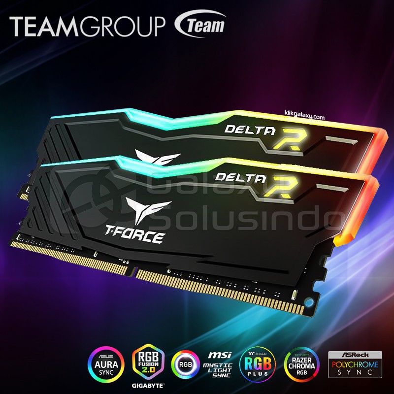 TEAM T-Force Delta RGB (2x16) 32GB DDR4 kit 3200MHz - Black Memory Ram