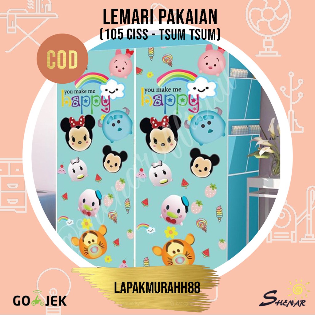 LEMARI PAKAIAN KARAKTER 3D/LEMARI BAJU PORTABLE/LEMARI ANAK SERBAGUNA 105 CISS DISNEY, LAPAKMURAHH88