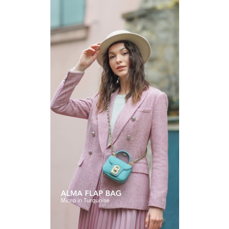 Buttonscarves - Alma Flap Bag Micro (Turquoise)