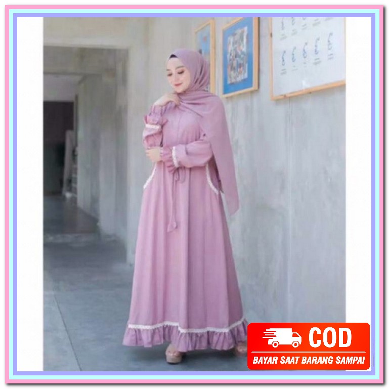 Erminna Dayak Ory By Duta Busana Muslimah Terbaru JM890 Tokogo.Id - Gamis Nirmala Muslim Dress - Pi
