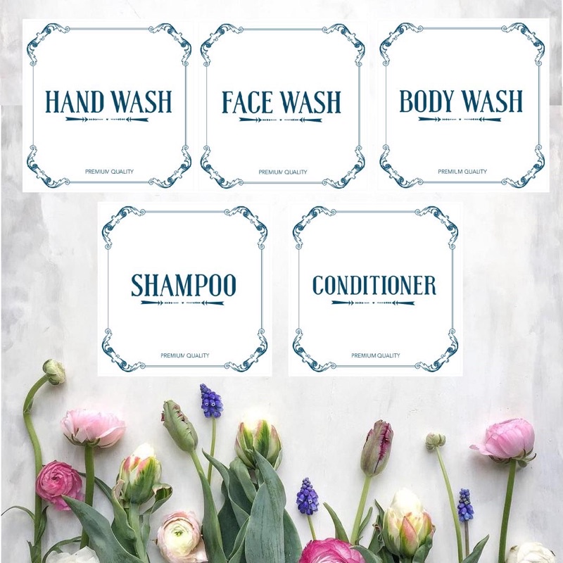 

sticker botol waterproof 5x5cm - sticker label botol - sticker vintage toiletries daily home