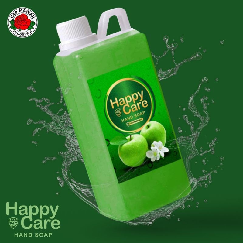 HAND SOAP AROMA  APEL ANTI BACTERIAL 1 LITER HAPPY CARE /  SABUN CUCI TANGAN / HAND SOAP