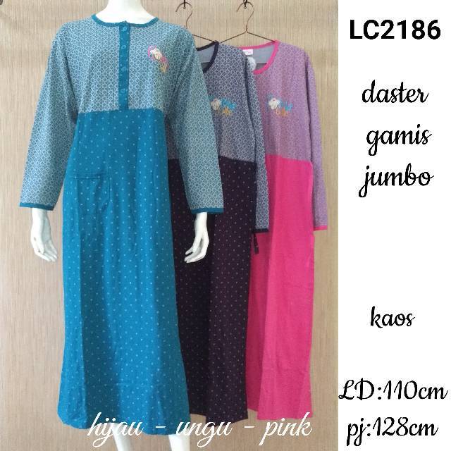 daster gamis muslimah hijab longdress panjang busui menyusui baju tidur jumbo kaos LC2186