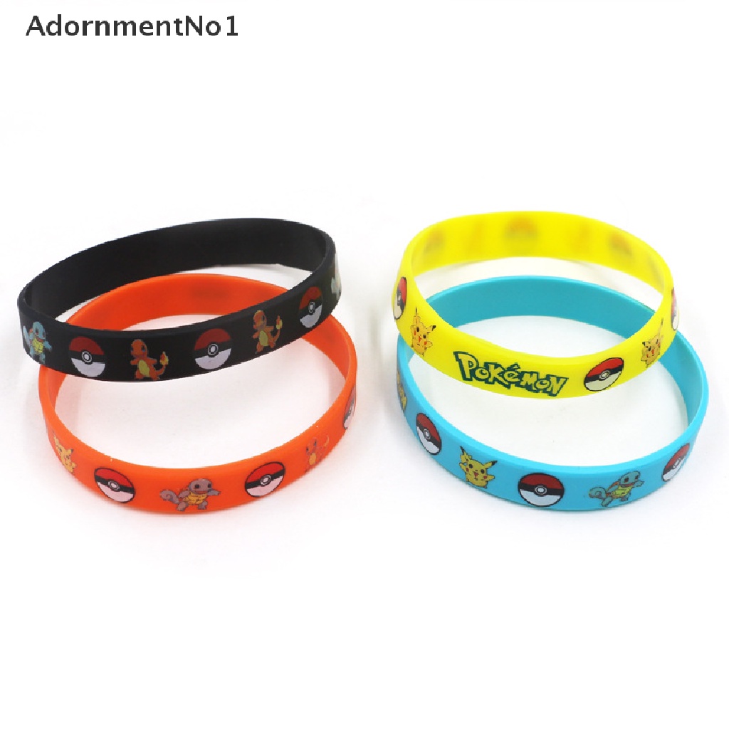 (AdornmentNo1) Gelang Tangan Silikon Motif Kartun Pokemon Pikachu Untuk Anak Laki-Laki / Perempuan