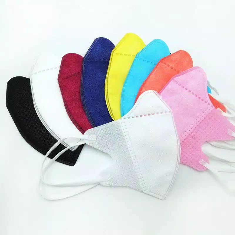 1PCS MASKER DUCKBILL DEWASA WARNA 3PLY EARLOOP WARNA KUNING DAN PINK TALI PUTIH ADA GARIS HIDUNG