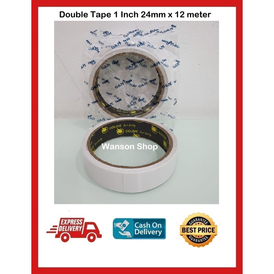 

DOUBLE TAPE 1 INCH 24MM X 12 METER / DOUBLE TAPE SATU INCH