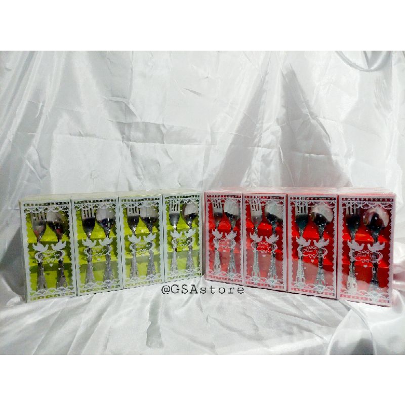 sendok garpu kemas box souvenir / sendok garpu set / souvenir / sendok / kemas box min 16pcs