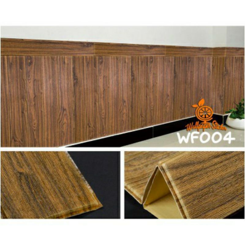 WALLPAPER DINDING EMBOSS 3D FOAM MOTIF KAYU ADA 5 WARNA