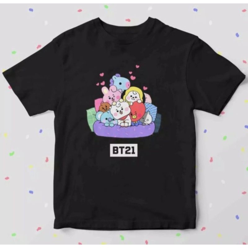 KAOS ANAK KARAKTER BTS BT21 READY STOK BAHAN PREMIUM