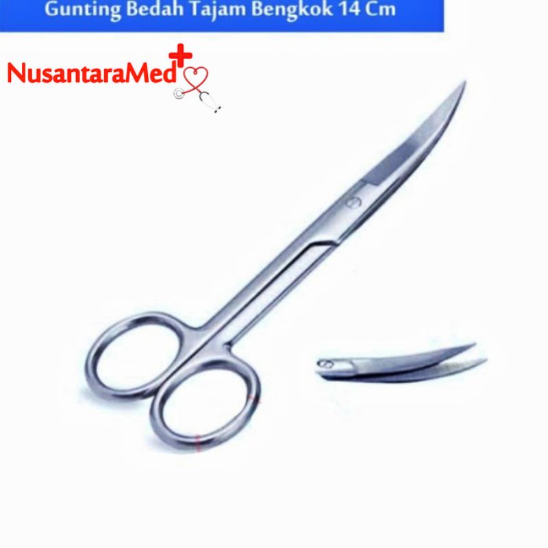 

YUH Gunting Medis Gunting Tajam Bengkok 14cm Gunting Operasi Bengkok TaTa
