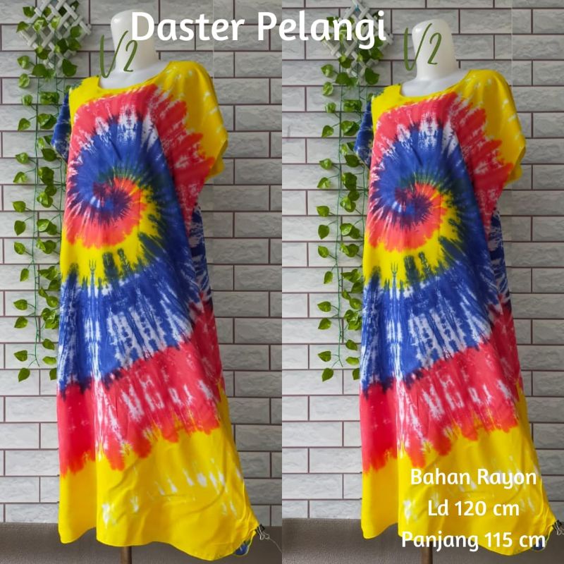 Daster Panjang Bali Longdress Pelangi Tiedye Homedress Rayon Adem Termurah