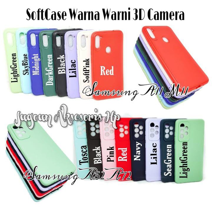 SoftCase Warna Warni Samsung A52 A72 A11 M11 with 3D Camera Casing Candy Macaron Pelindung Camera