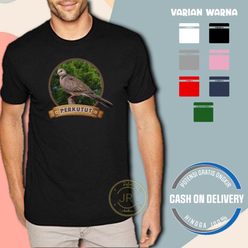 Baju kaos dewasa katun burung perkutut viral/murah/pendek/COD / Kaos dewasa burung perkutut unisex l