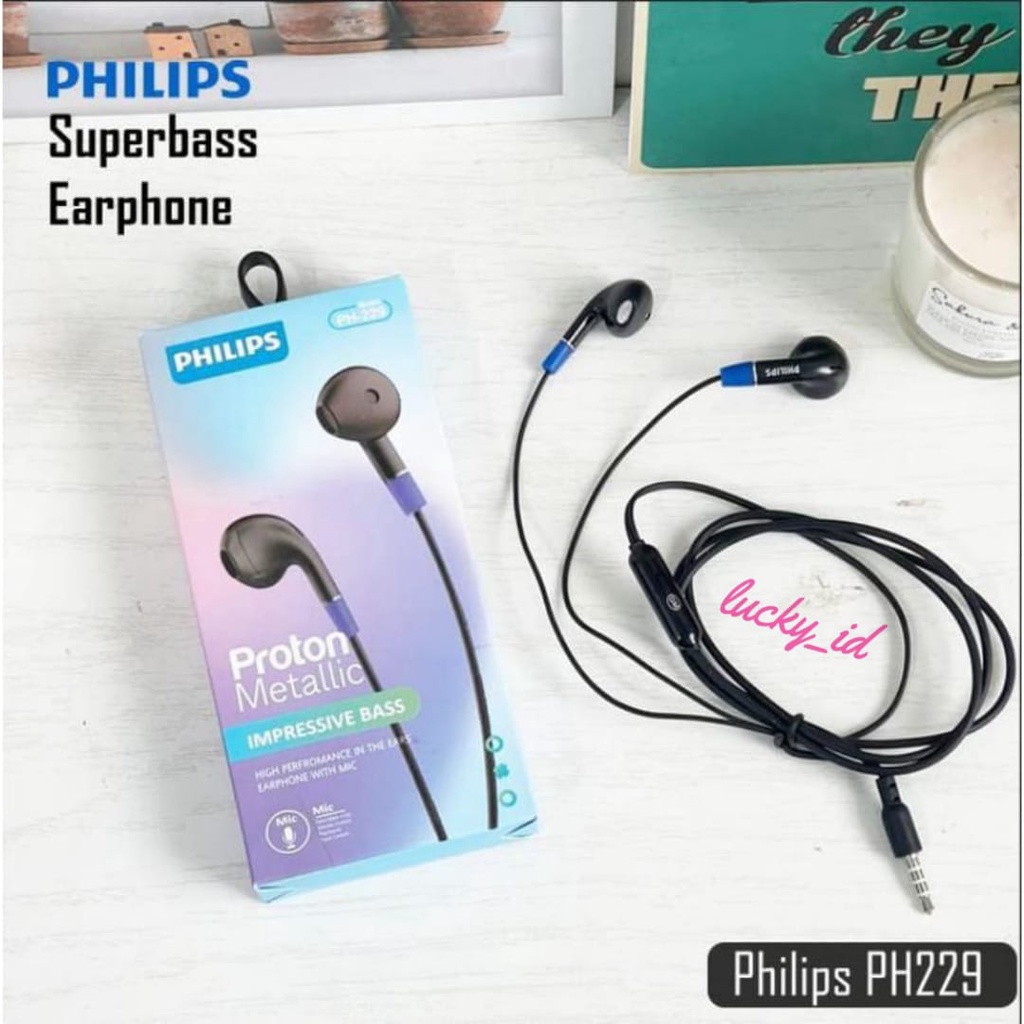 Handsfree Headset Earphone PHILIPS PH-229 Impressive Bass