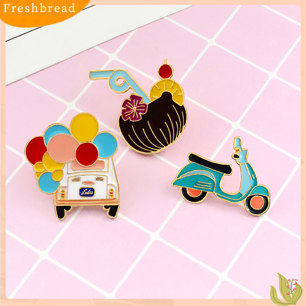 ?Fresh??Pin/Bros Hiasan Pakaian Wanita Bahan Enamel Bentuk Motor/Mobil/Minuman Kartun