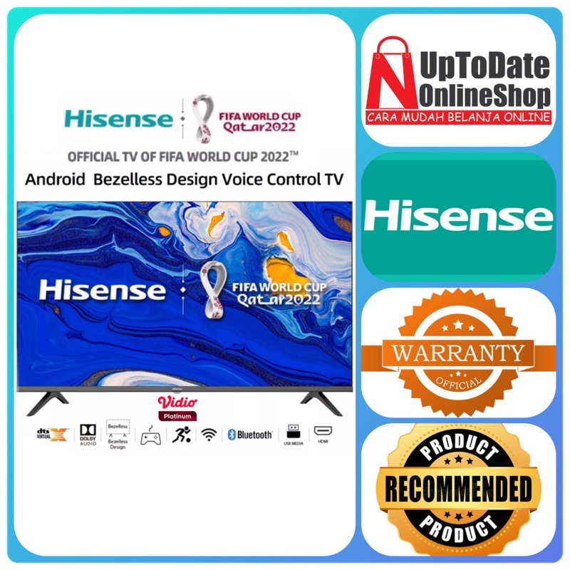 TV LED 43INCH HISENSE 43E4F ANDROID SMART TV FHD BEZELLESS DESIGN DOLBY AUDIO