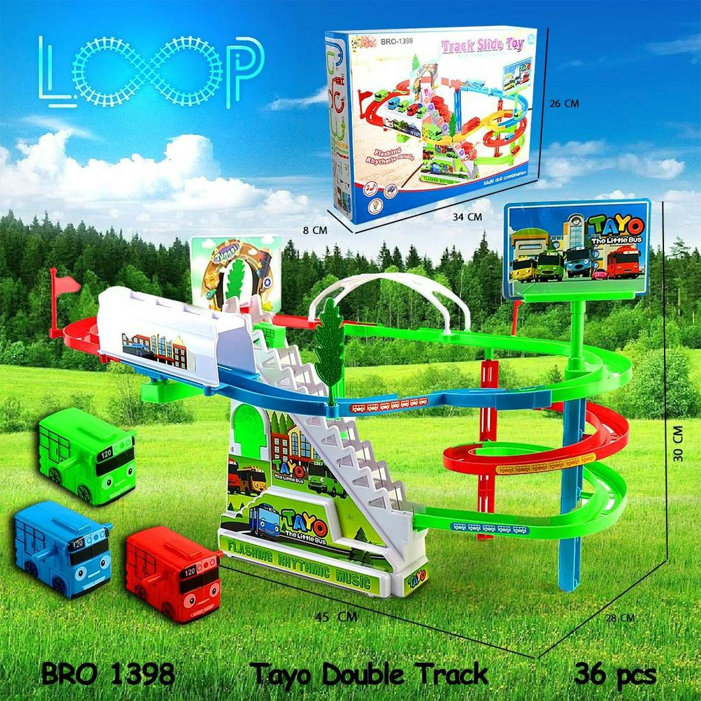 PROMO BRO1398 BRO1038 BRO1239 Tayo The Little Bus Bis Bes Mainan Anak Dino Dinosaurus Tangga Slide Seluncur Perosotan Jalur Track