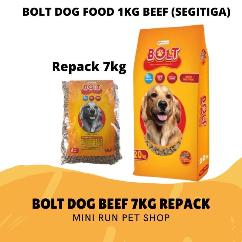 Bolt Dog Beef Segitiga 1kg/ Bolt Dog Beef Bulat 1kg / Bolt Dog Lamb 1kg