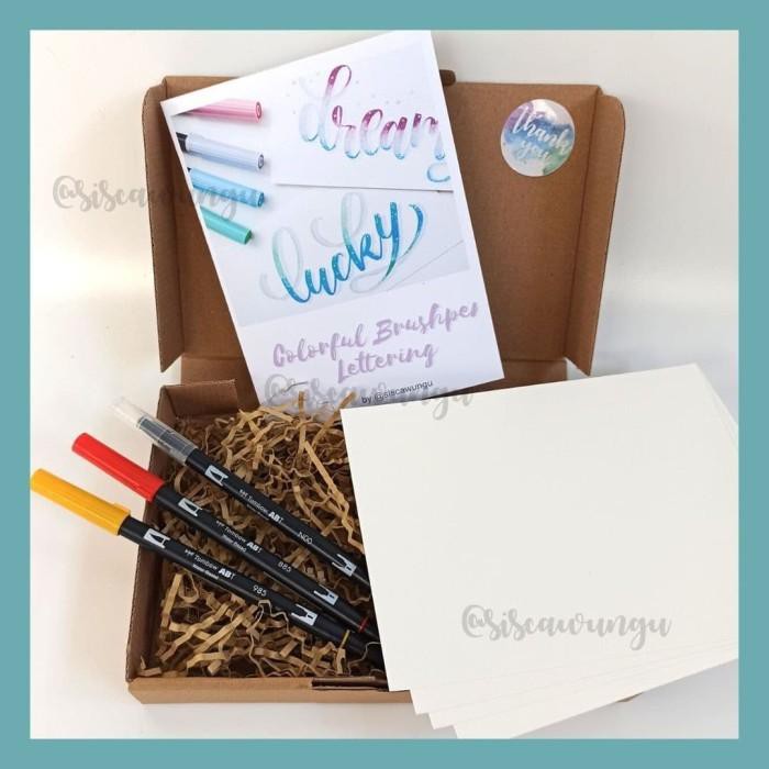 

Set Kaligrafi / Lettering Kit (Workshop Colorful Brushpen Lettering) Murah Meriah Ready