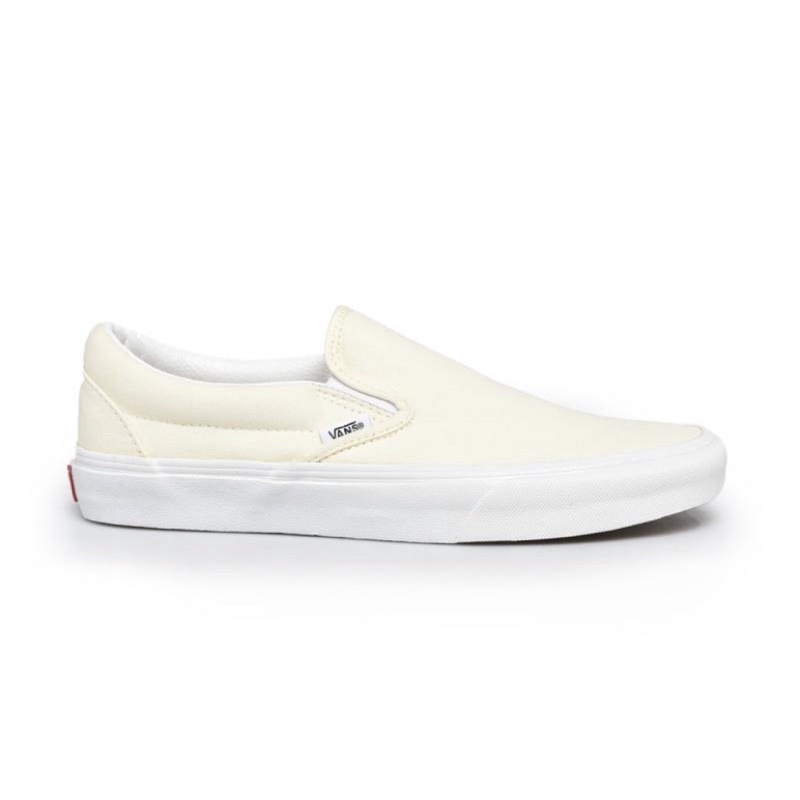 vans slip on cream white