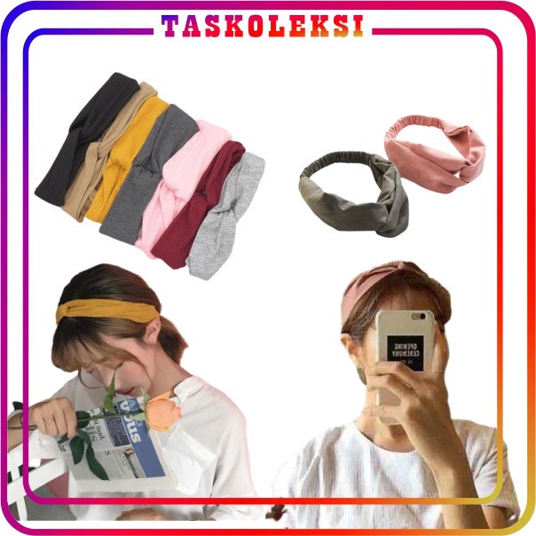 ☛TK☚ R035 Bandana Korea Style Bando Bendo Rambut Fashion Wanita HairBand Rajut Karet Banda Elastis