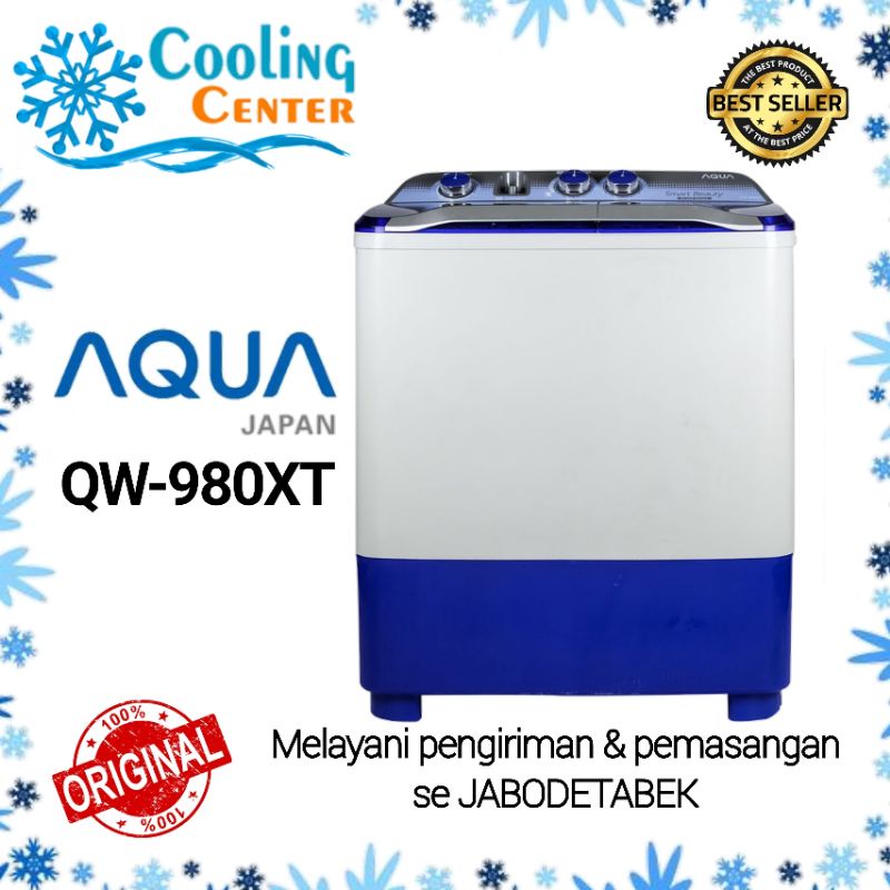 MESIN CUCI AQUA JAPAN QW 980XT SEMI OTOMATIS 2 TABUNG HIJAB SERIES