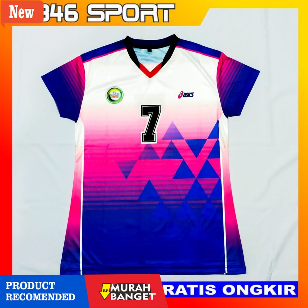 Baju olahraga wanita terbaru- Baju Jersey Kaos Voly Volly Volley Voli Cewek Wanita Fullprinting Tang