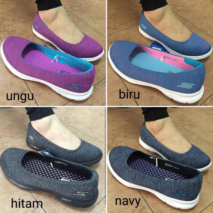 Diskon Sepatu Wanita / Cewek Skechers Gowalk Ballerina - Hitam, 36 Terbaru