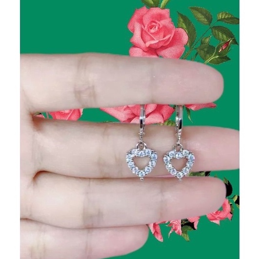 ANTING TITANIUM WANITA ANTI KARAT BERLAPIS EMAS ASLI IMPOR-Silver LOV KELILING