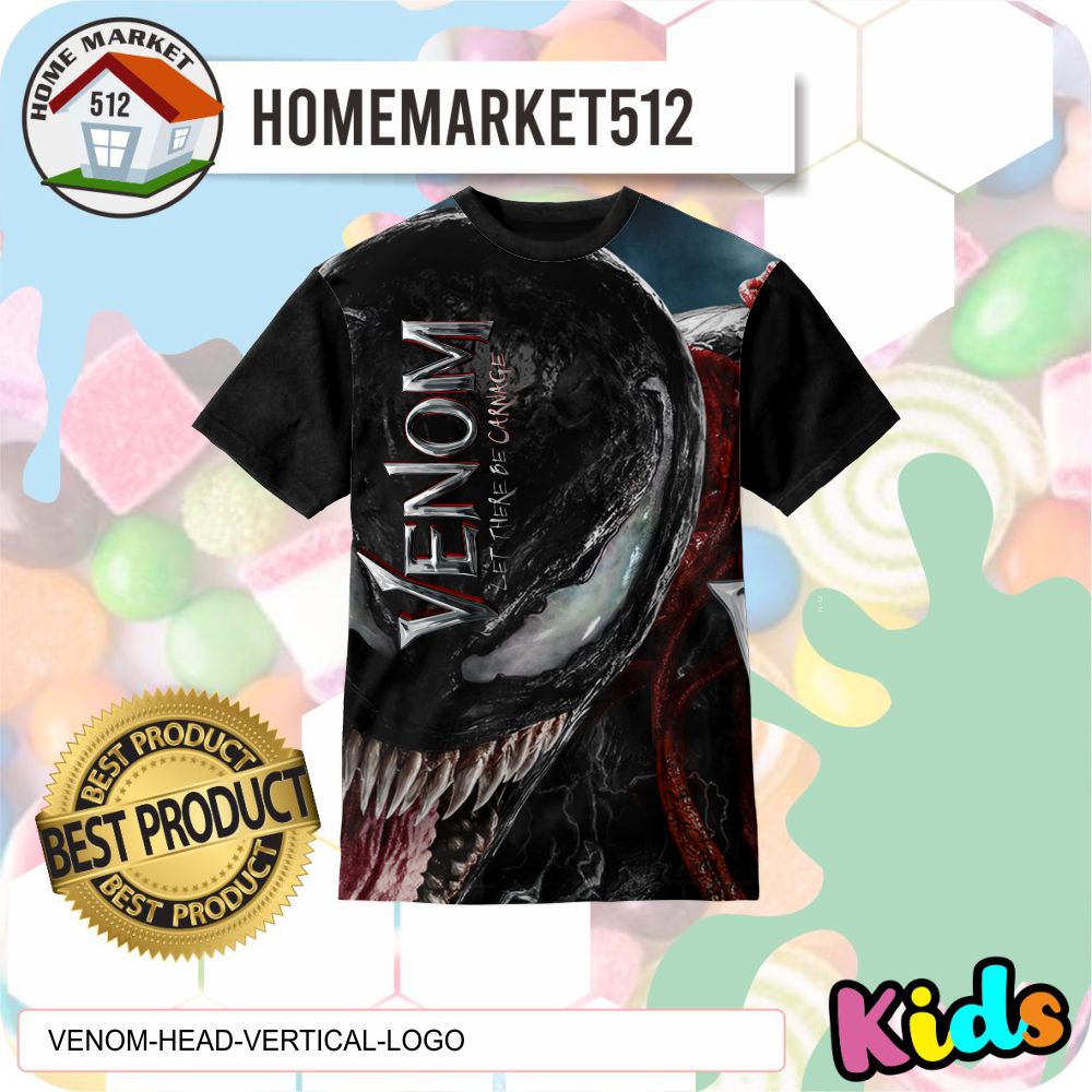 Kaos Anak Venom Head Vertical Logo - Kaos Anak Kartun | HOMEMARKET-0