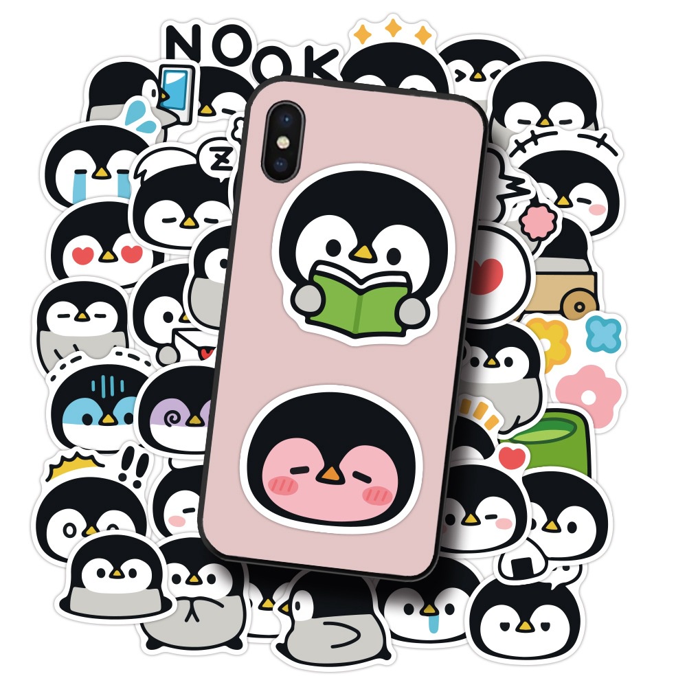 40 lucu penguin hewan peliharaan stiker kartun hewan tas air Piala stiker ponsel kasus Jurnal stiker