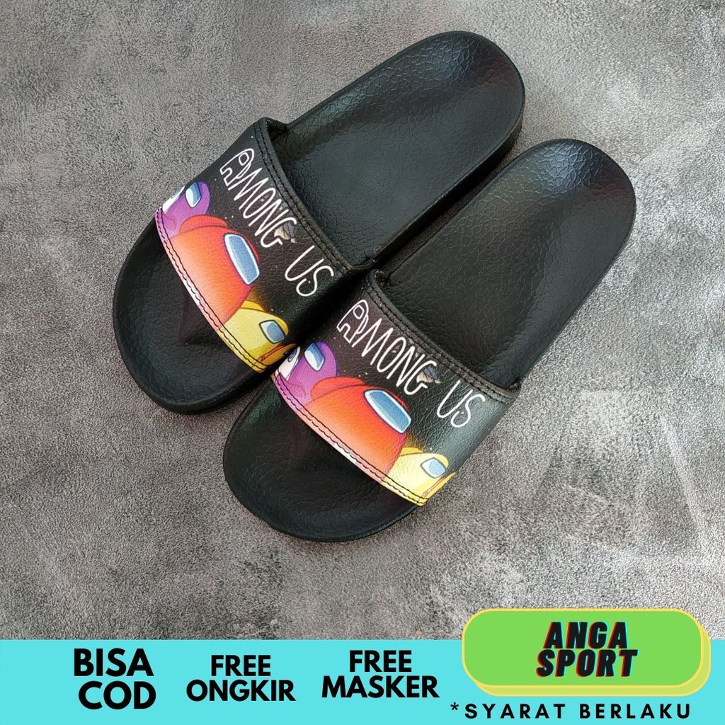 SANDAL WANITA AMONG US / SENDAL SLIDE PRIA / SANDAL DISTRO / SANDAL SANTAI RUMAHAN ORIGINAL