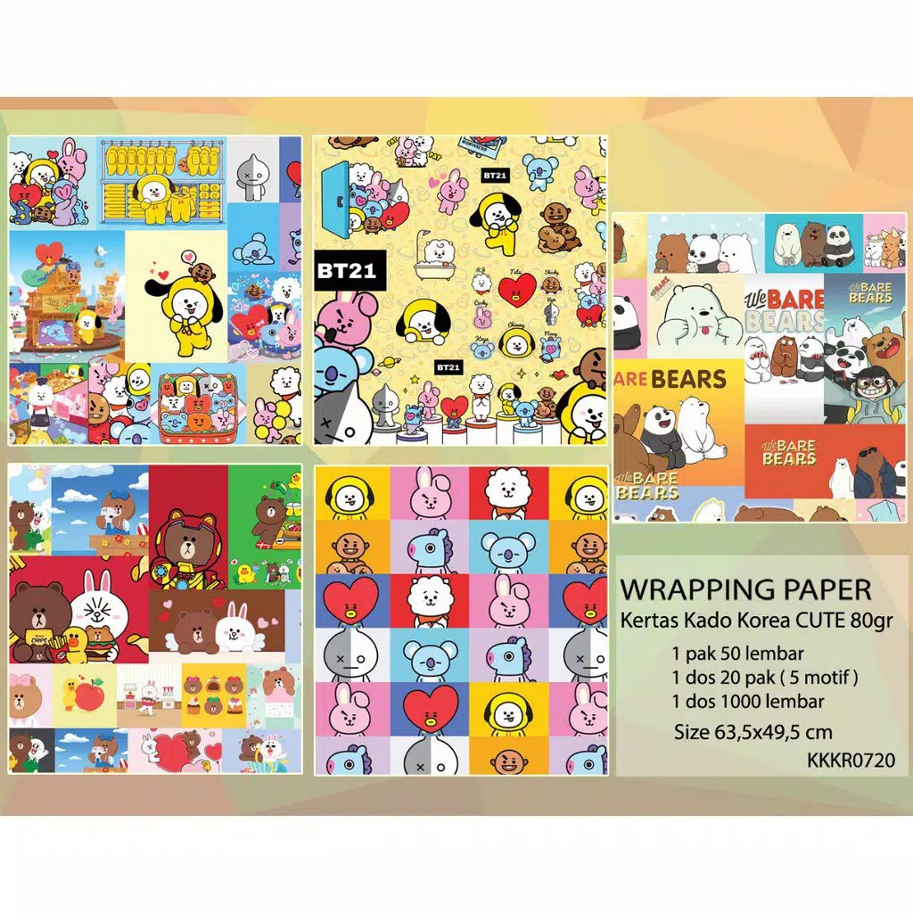 

KERTAS KADO BT21 BTS KPOP