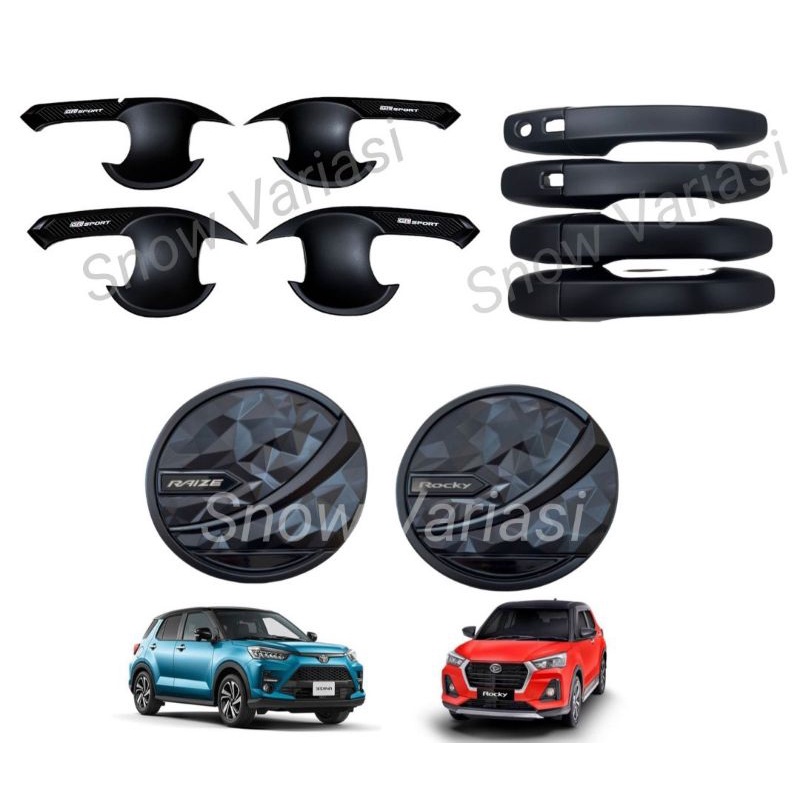 Paket Outer Handle Tank Cover Raize Rocky 2021 2023 2024 GR SPORT Hitam