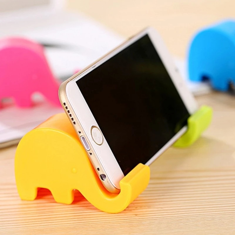 Stand Holder Ponsel Universal Multifungsi Bentuk Kartun Gajah Mini Portabel Untuk iPhone Android