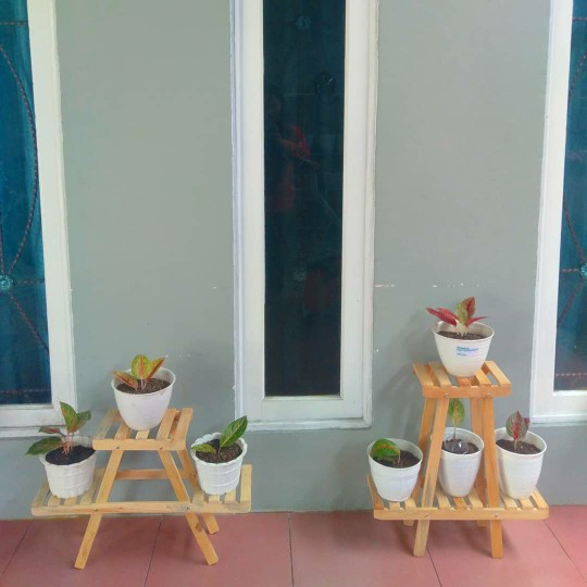 Rak bunga minimalis /Rak bunga kayu halus/Rak bunga praktis/tempat bunga