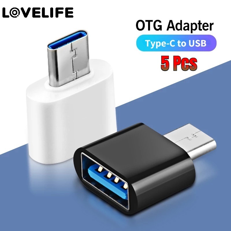 5pcs Adapter OTG USB 2.0 Tipe C Ke USB OTG Universal Untuk Huawei / Xiaomi / Android