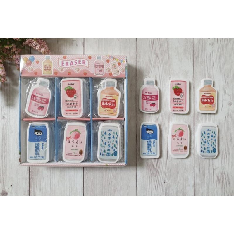 (6pc) hapusan anak lucu BTS BT 21/PENGHAPUS DINO/STIP-Botol Kaleng