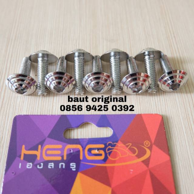 Baut payung probolt ulir silver stainless 6x20 drat 10 panjang 2 cm original heng thailand