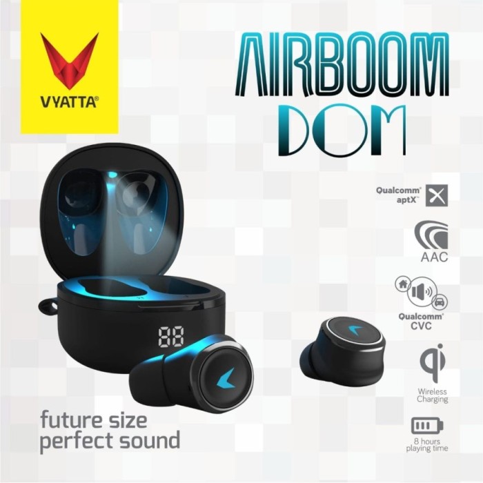 Airboom Dom TWS Bluetooth Earphone QCC Aptx Headset Gaming Wireless