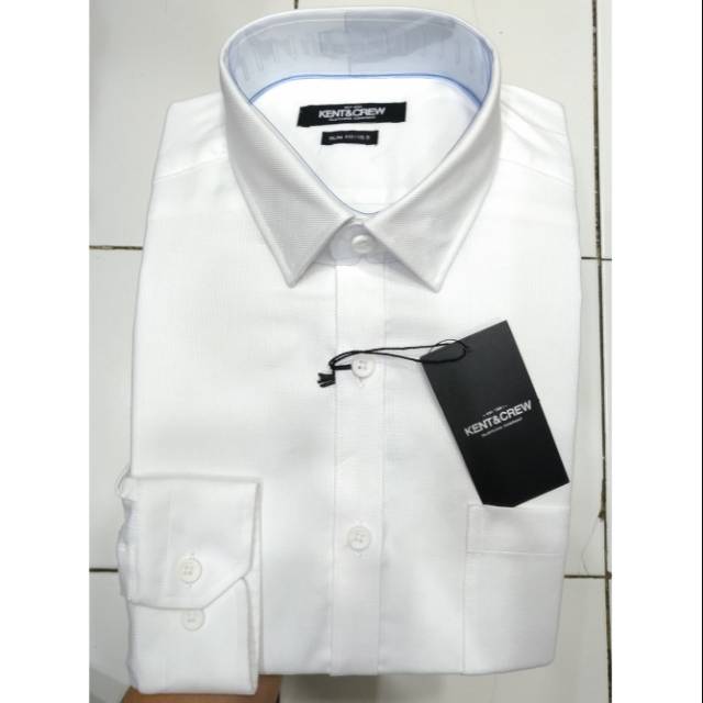 Kemeja Pria Putih Lengan Panjang Kent & Crew Original Oxford Katun Adem