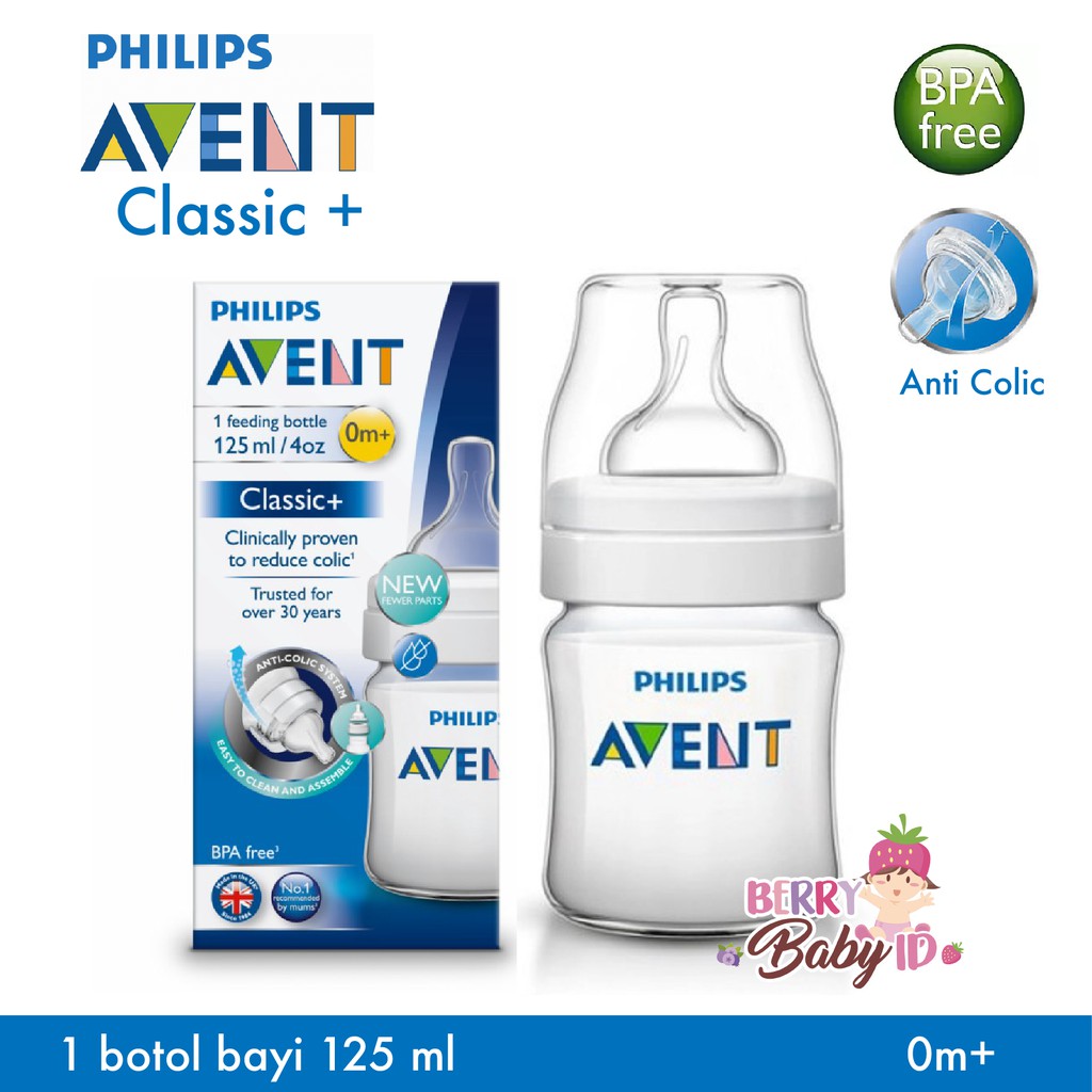 Philips Avent Classic+ Botol Susu Bayi Avent Classic 125ml Single Pack 125 ml Berry Mart