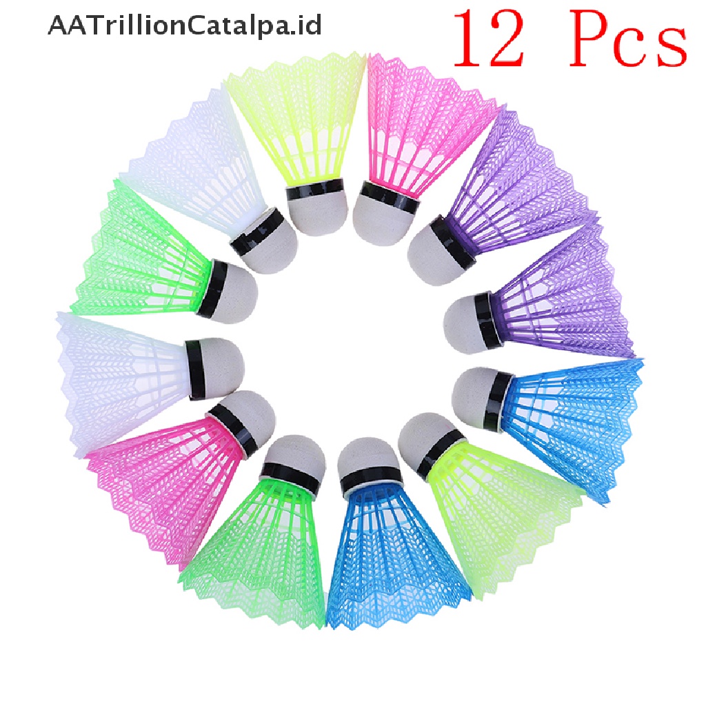 Aatrillioncatalpa 12pcs Kok Badminton Bahan Plastik Warnawarni Untuk Latihan