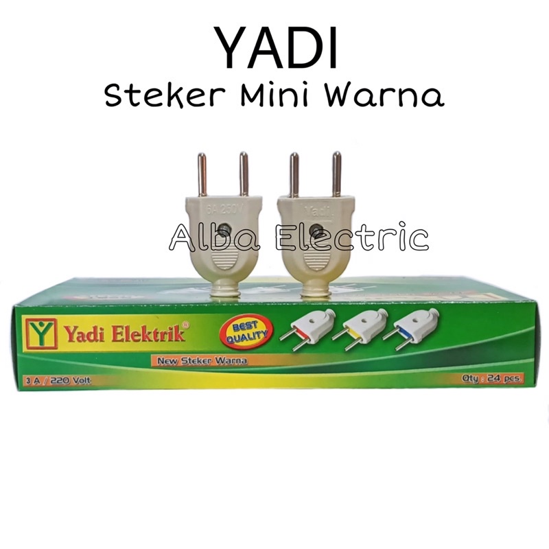 Steker Mini Yadi Warna Colokan Gepeng putih Kepala Colokan Kecil