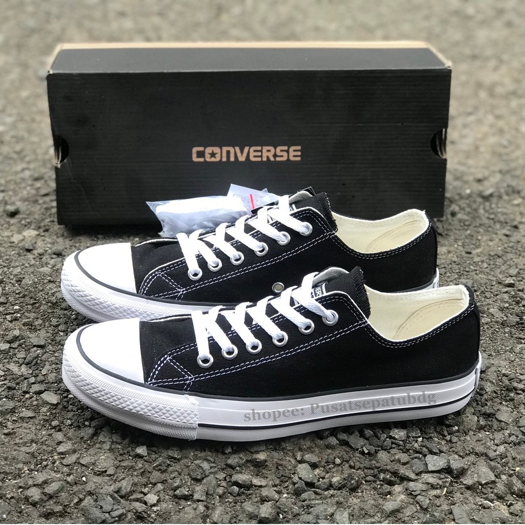 Promo Sepatu Converse Low Black White Classic Allstar Made In Vietnam