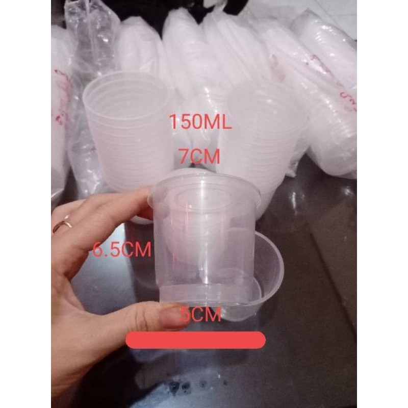 Cup Puding Merpati 150ml /pack 25pcs Tempat Selai Gelas Eskrim Slime Sambal Puyo Bumbu Yogurt