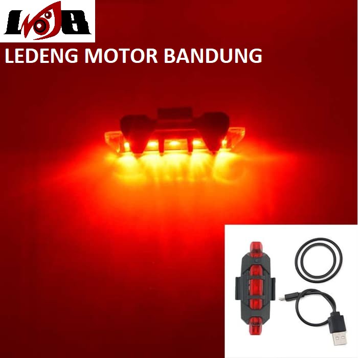 Lampu Belakang Sepeda Led Tail Light Rechargeable Micro USB Waterproof