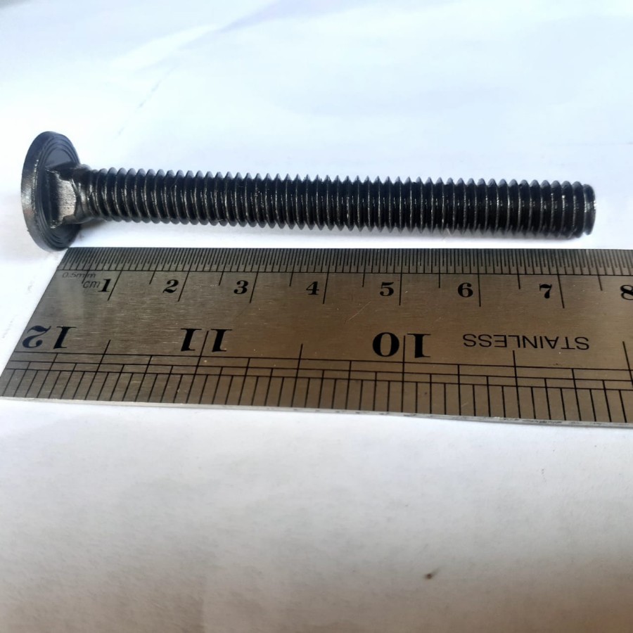 BAUT MUR 8X7,5 CB 5/16" x 3" INCHI PAYUNG PANJANG 7,5CM 7,5 CM 25MM BEMPER PAGAR TRUK CARRIAGE BOLT 