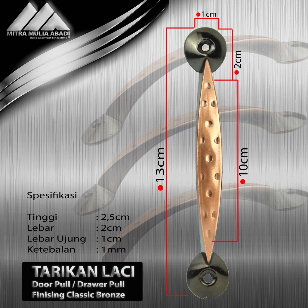 Tarikan Laci Lemari Perunggu 5inch Door Pull drawer